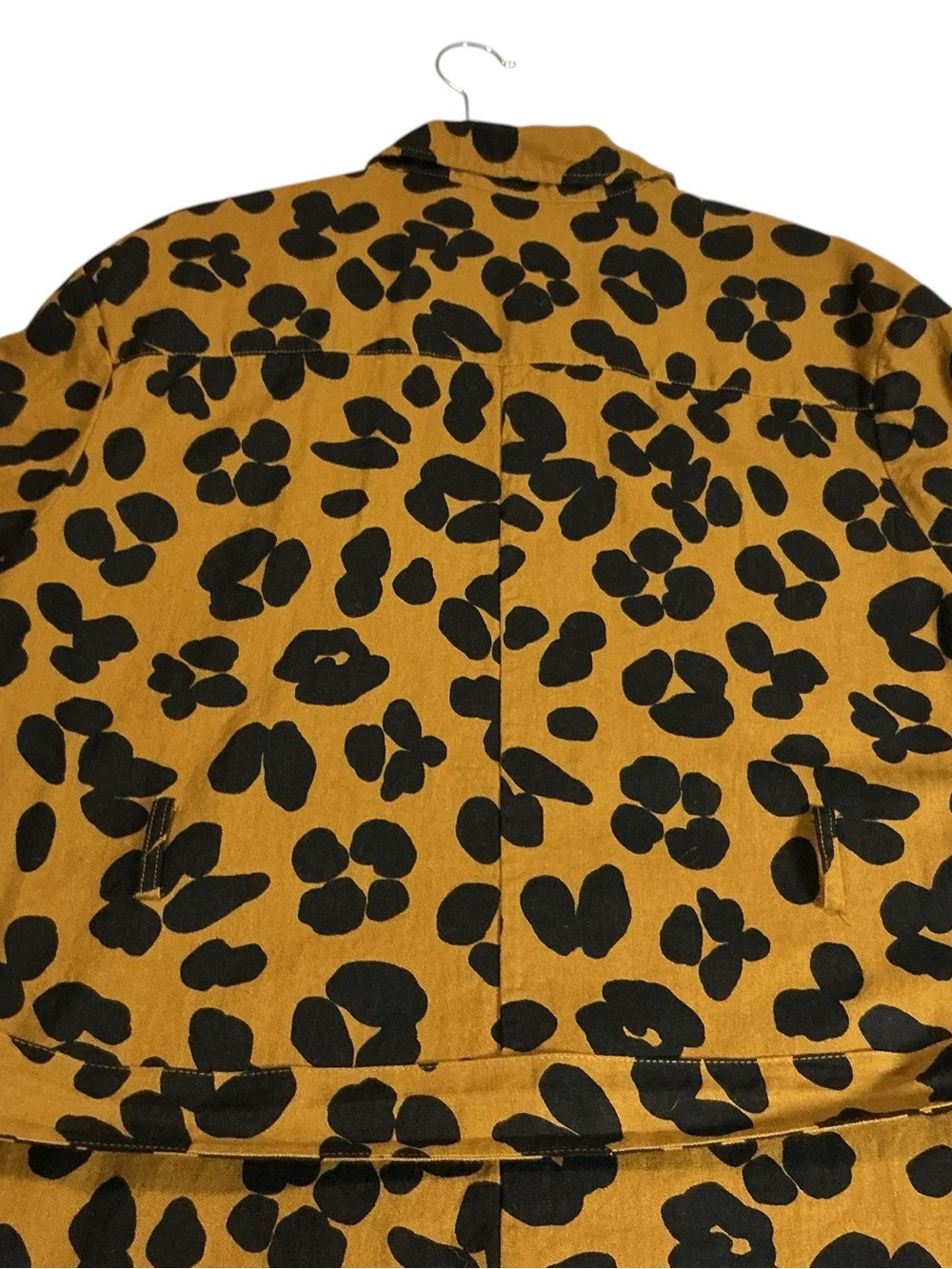 Who What Wear Linen Blend Midi Shirtdress XXL Mustard Tan Leopard Print Belted - Picture 9 of 13